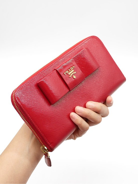 Prada Handbags - 🍓PRADA Saffiano Red Wallet